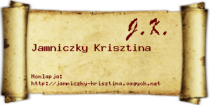 Jamniczky Krisztina névjegykártya