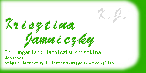 krisztina jamniczky business card